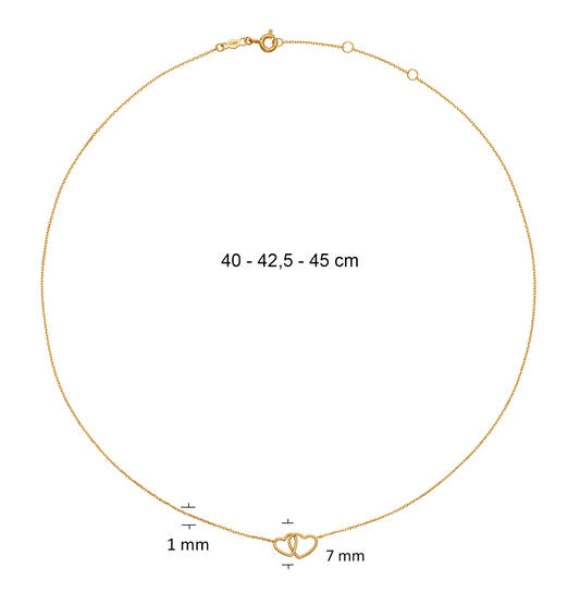 Jackie Connected Love Necklace - 40-42,5-45cm - 585