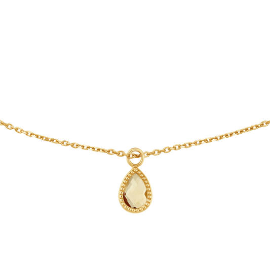 Jackie Amstel Citrine Necklace - 40-42,5-45cm - 585