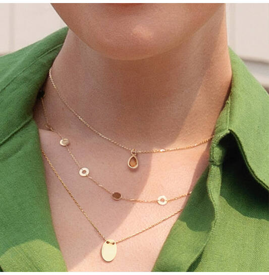 Jackie Amstel Citrine Necklace - 40-42,5-45cm - 585