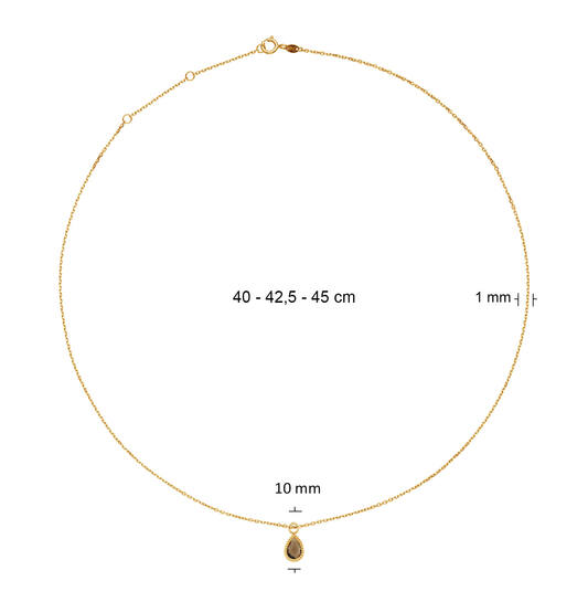 Jackie Amstel Smoky Quartz Necklace - 40-42,5-45cm - 585