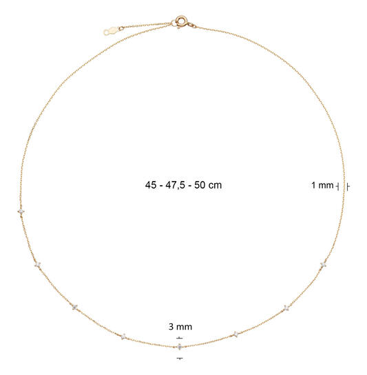 Jackie White Topaz Necklace - 45-47,5-50cm - 585