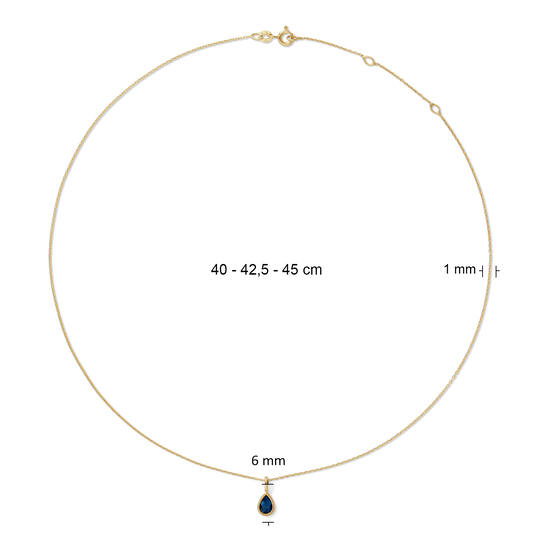 Amstel Pendant London Blue Topaz - 40-42,5-45cm - 585