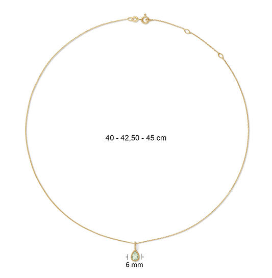 Amstel Pendant Green Amethyst - 40-42,5-45cm - 585