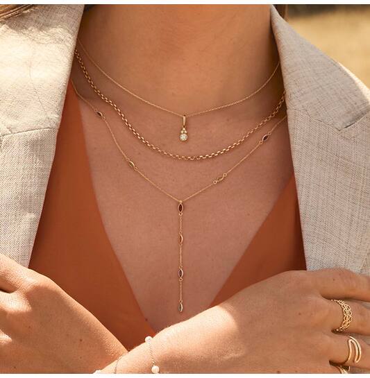Savanna Gemstone Necklace - 40-42,5-45cm - 585