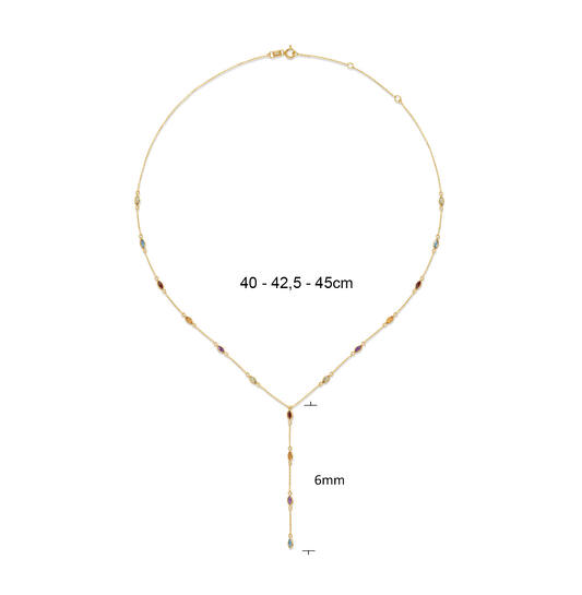 Savanna Gemstone Necklace - 40-42,5-45cm - 585
