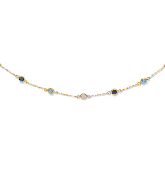 African Blue Topaz Necklace - 40-42,5-45cm - 585