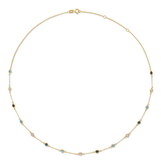 African Blue Topaz Necklace - 40-42,5-45cm - 585