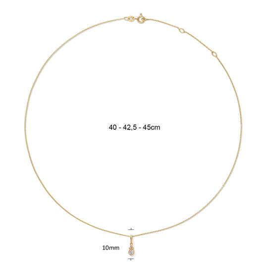 Leopard White Topaz Necklace - 38-40-42cm - 585