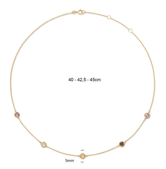 Mosaic Gemstone Necklace - 40-42,5-45cm - 585