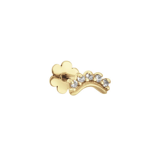 Curve White Topaz Piercing - 6mm - 585