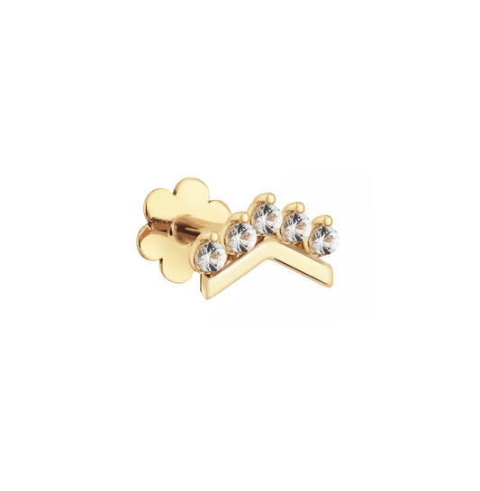 V Curve White Topaz Piercing - 10mm - 585