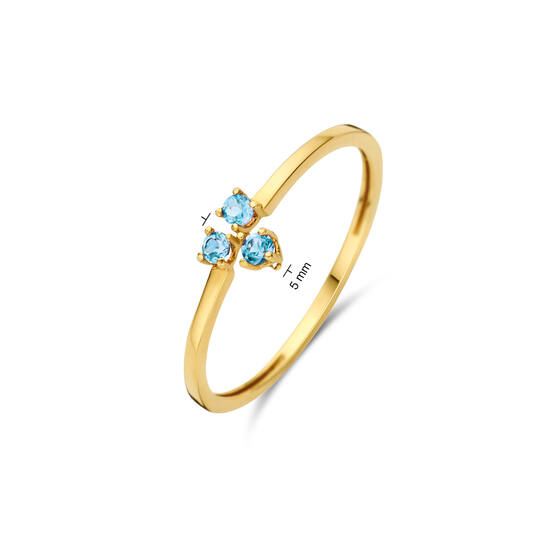 Triangle Blue Topaz Ring - 1mm - 585