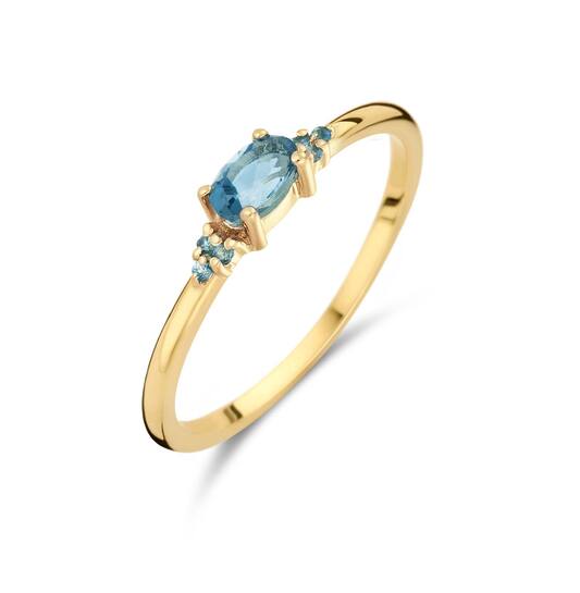 Vintage London Blue Topaz Ring​ - 3mm - 585