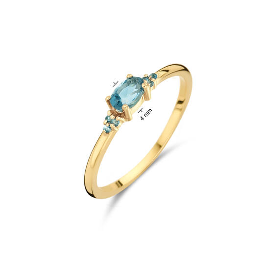 Vintage London Blue Topaz Ring​ - 3mm - 585