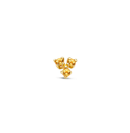 Triangle Citrine Single Stud - 3,7mm - 585