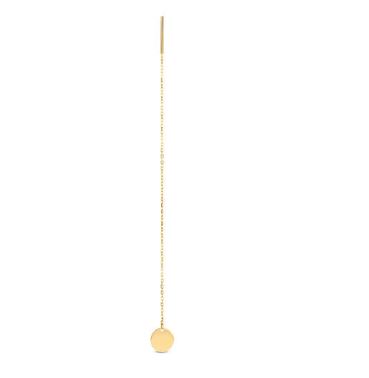 Threader Disc Single Earring - 9mm - 585