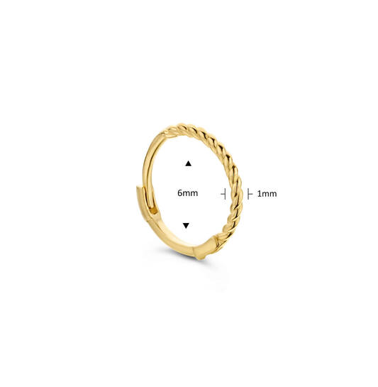 Twist Single Hoop - 6mm  - 585