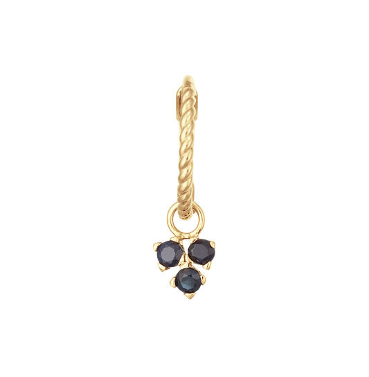 Triangle Sapphire Single Hoop - 15mm - 585