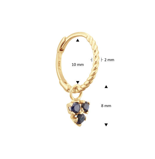 Triangle Sapphire Single Hoop - 15mm - 585