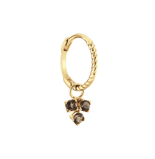 Triangle Smoky Quartz Single Hoops - 15mm - 585