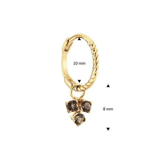 Triangle Smoky Quartz Single Hoops - 15mm - 585
