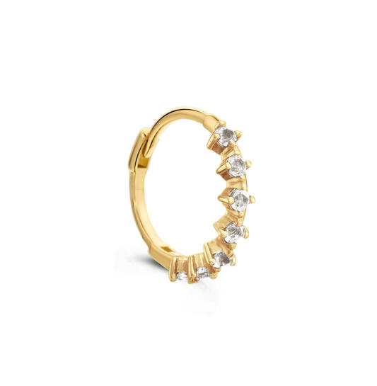 Radiance White Topaz Single Hoop  - 14mm - 585