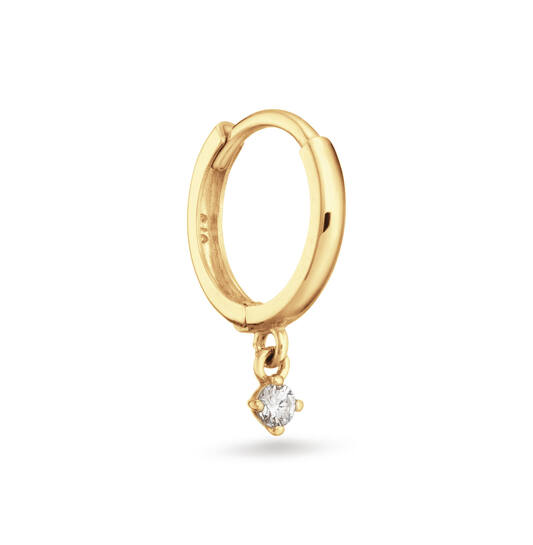 Shing Star White Topaz Single Hoop  - 10mm - 585