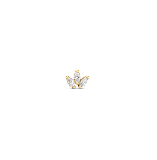 Palm Breeze White Topaz Single Stud - 5mm - 585