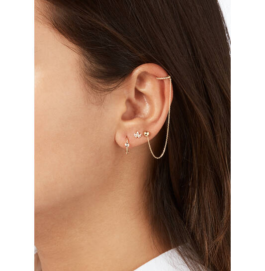 Palm Breeze White Topaz Single Stud - 5mm - 585