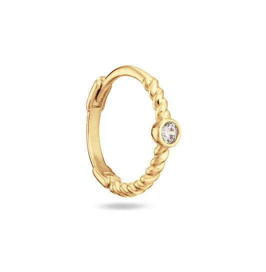 Oasis White Topaz Single Hoop  - 12mm - 585