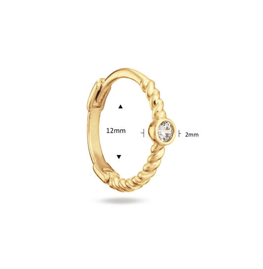 Oasis White Topaz Single Hoop  - 12mm - 585