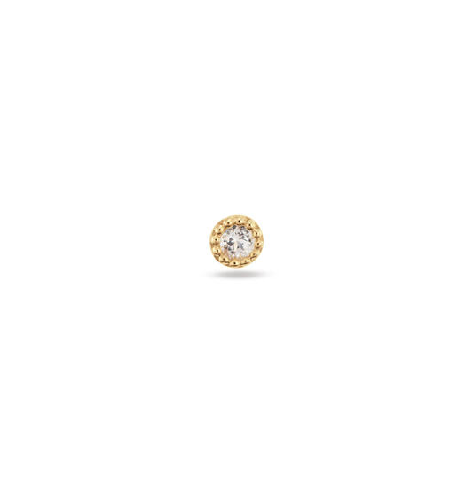 Grimaldi White Topaz Single Stud - 3mm - 585