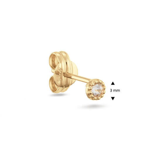 Grimaldi White Topaz Single Stud - 3mm - 585