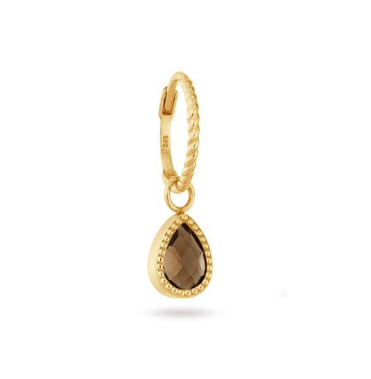 Jackie Amstel Smoky Quartz Single Hoop - 585