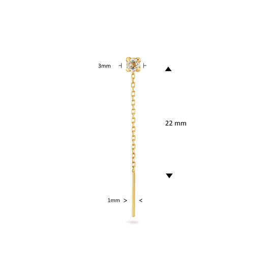Jackie Van Gogh White Topaz Threater Single Stud - 585