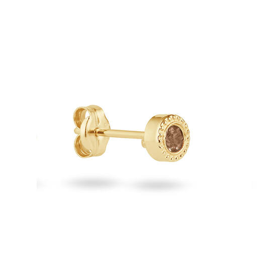 Kirstenbosch Smoky Quartz Single Stud - 4mm - 585