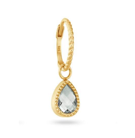 Amstel Green Amethyst Single Hoop - 22mm - 585