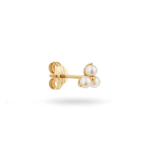 Robben Island Triangle Pearl Single Stud - 4mm - 585