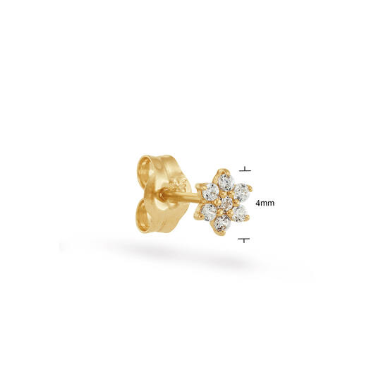 Verbena White Topaz Single Stud - 7mm - 585