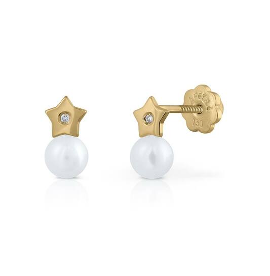 Pareloorknopjes Ster Diamant  - 750 - H -Si