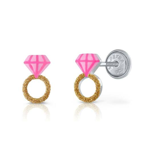 Oorknopjes Diamanten ring - 925 - Rd - Schroefsluiting
