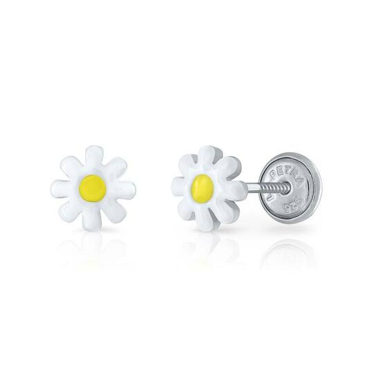 Oorknopjes Bloem - 925 - Rd - Schroefsluiting