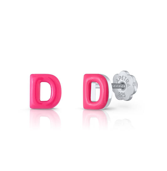 Oorknopjes Letter D - 925 - Rd - Schroefsluiting