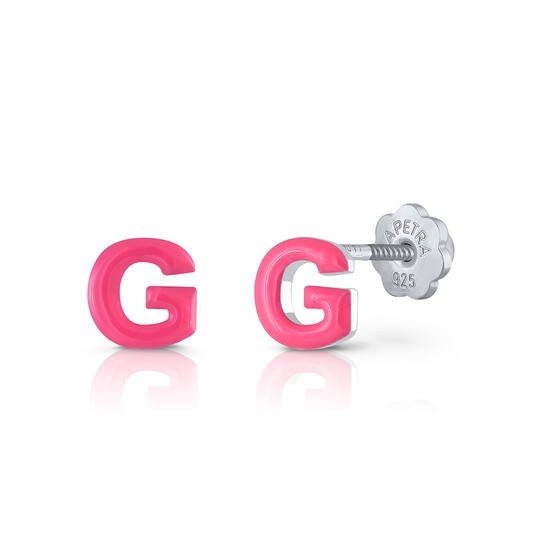 Oorknopjes Letter G - 925 - Rd - Schroefsluiting