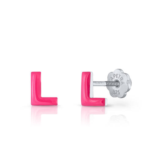 Oorknopjes Letter L - 925 - Rd - Schroefsluiting