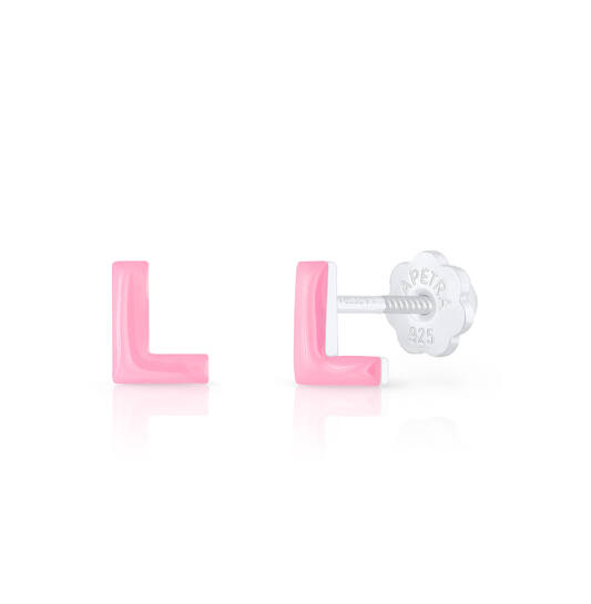 Oorknopjes Letter L - 925 - Rd - Schroefsluiting