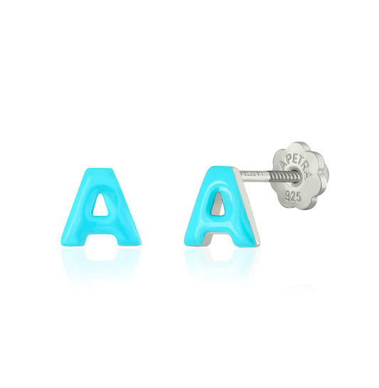 Oorknopjes Letter A - 925 - Rd - Schroefsluiting