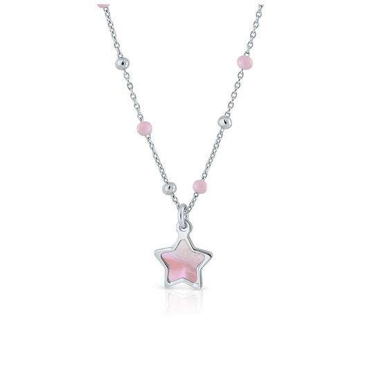 Collier Ster Parelmoer  - 925 - Rd - Anker - 34/37cm