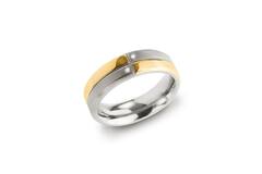  Rings - Titanium - Diamond - 0.02ct