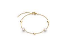  Link bracelets - Titanium - Pearl - 22cm